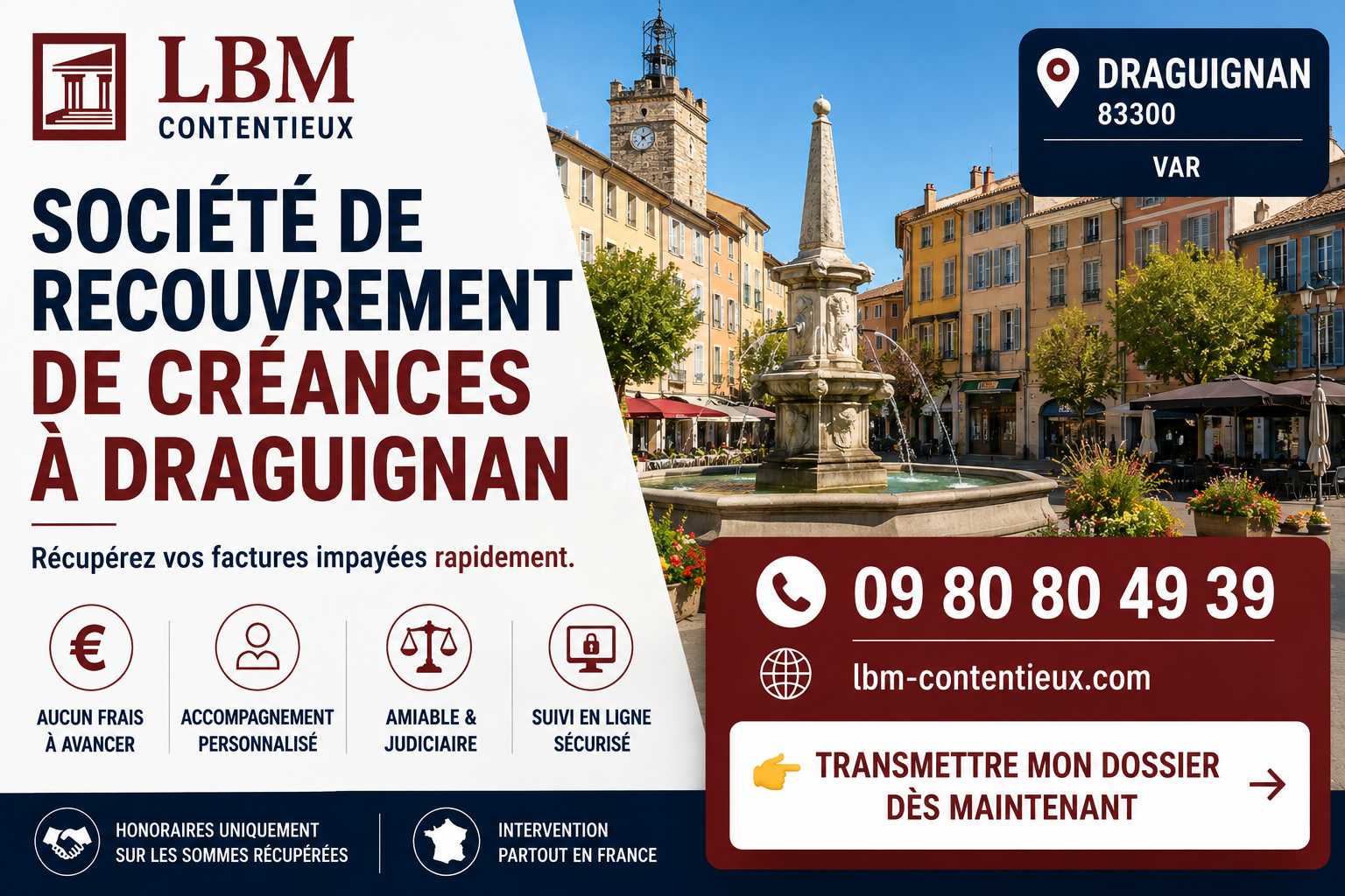 Société de recouvrement de créances à Draguignan – LBM Contentieux, spécialiste du recouvrement amiable et judiciaire des factures impayées