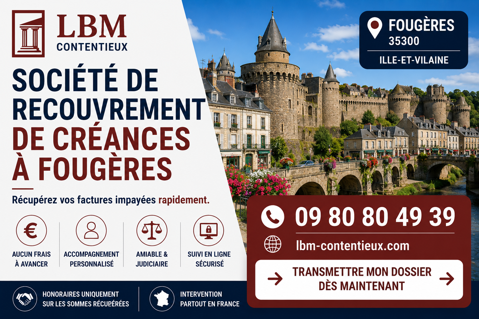 Société de recouvrement de créances à Fougères – LBM Contentieux, spécialiste du recouvrement amiable et judiciaire des factures impayées