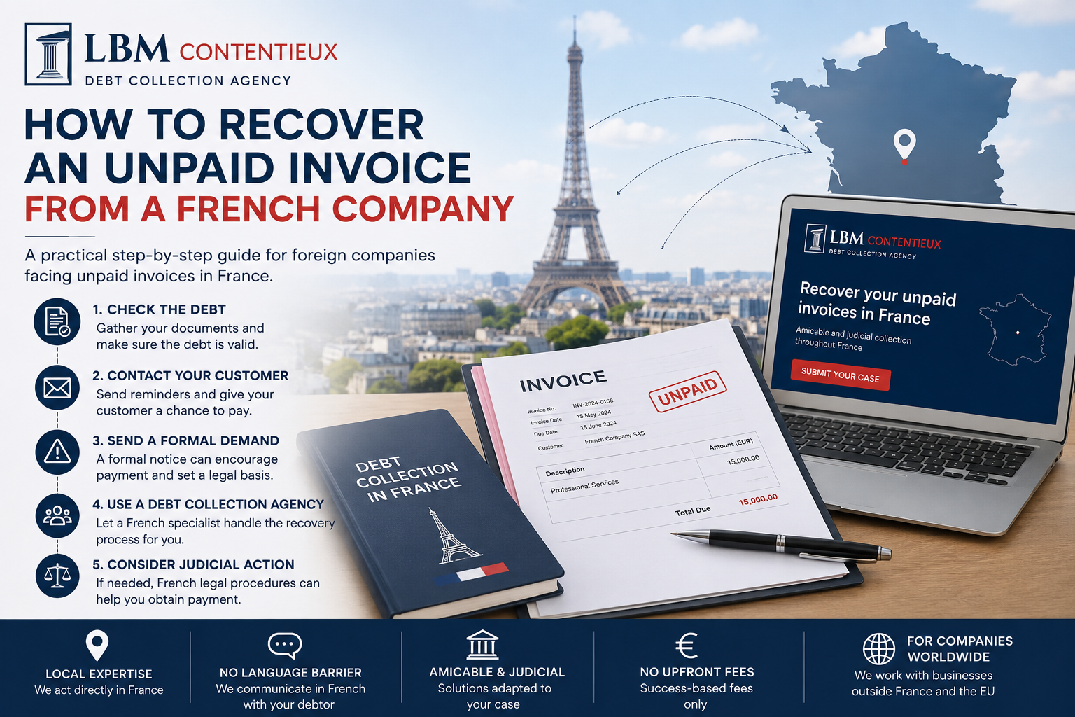 How to recover an unpaid invoice from a French company – LBM Contentieux