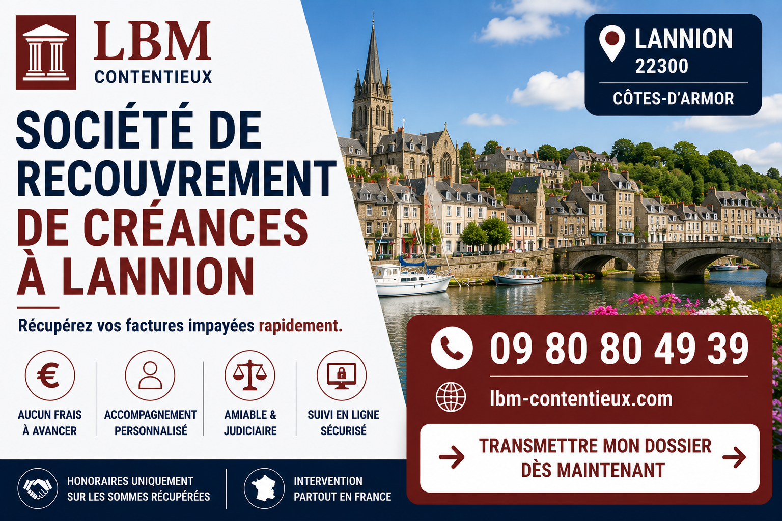 Société de recouvrement de créances à Lannion – LBM Contentieux, spécialiste du recouvrement amiable et judiciaire des factures impayées