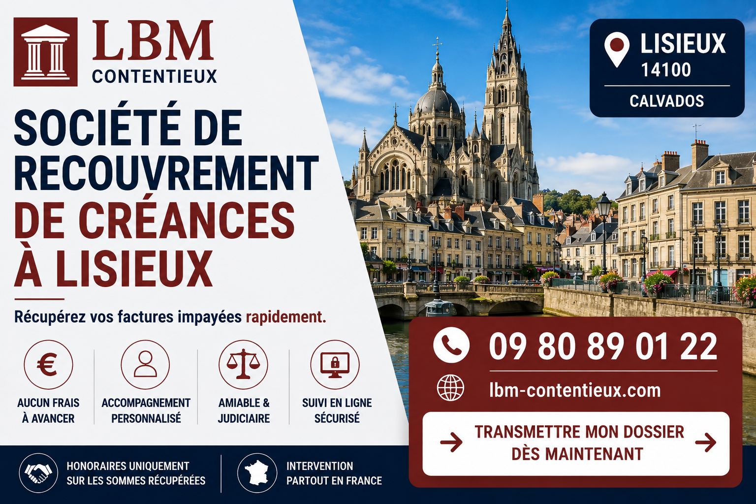 Société de recouvrement de créances à Lisieux – LBM Contentieux, spécialiste du recouvrement amiable et judiciaire des factures impayées