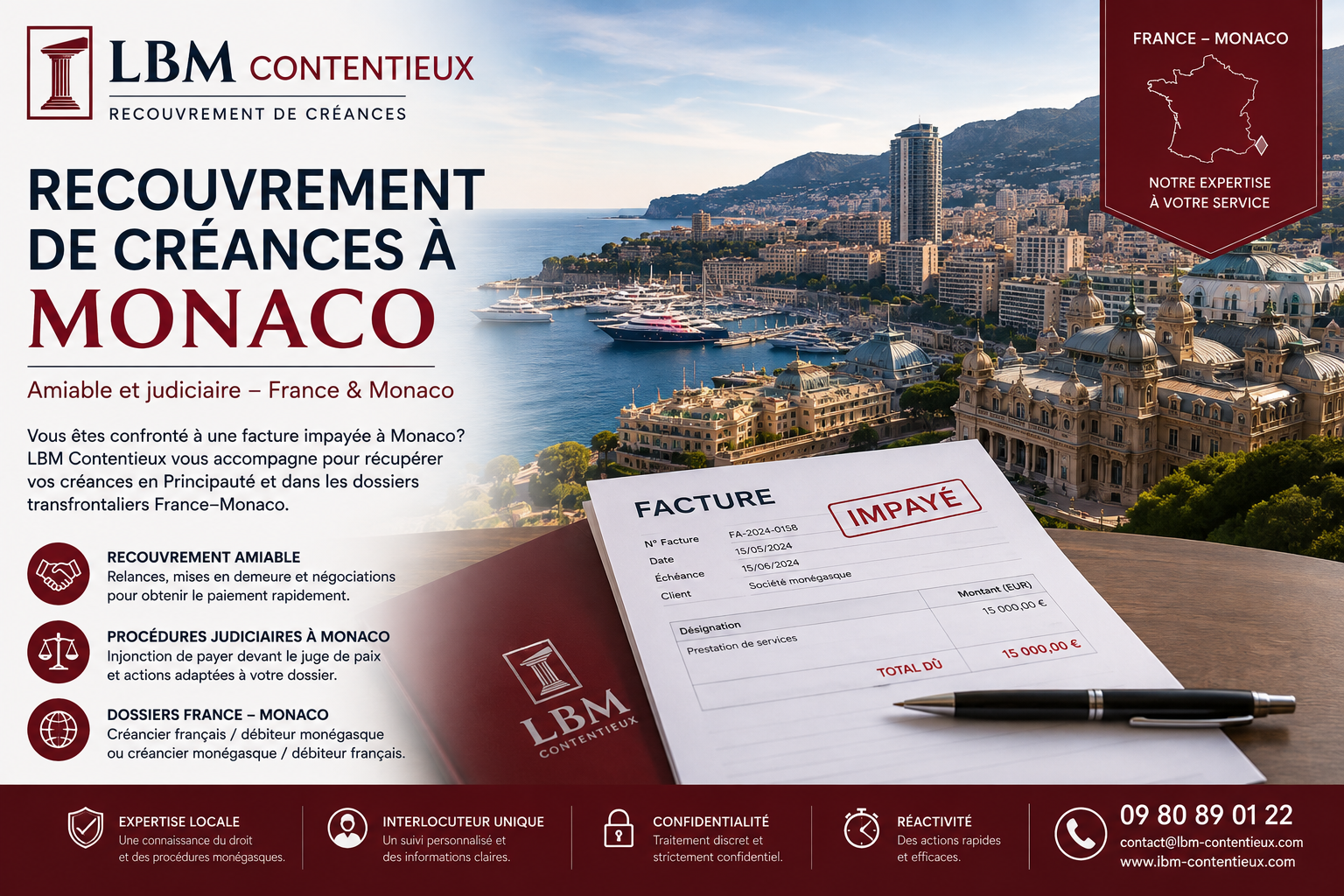 Recouvrement de créances à Monaco – LBM Contentieux