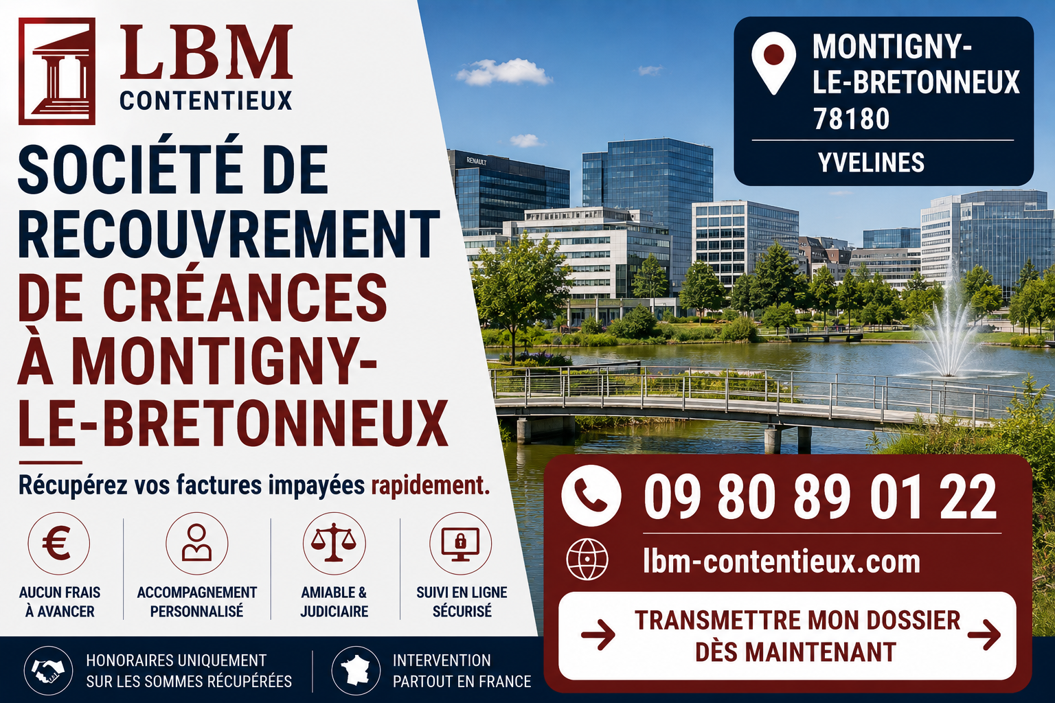 Société de recouvrement de créances à Montigny-le-Bretonneux – LBM Contentieux, spécialiste du recouvrement des factures impayées