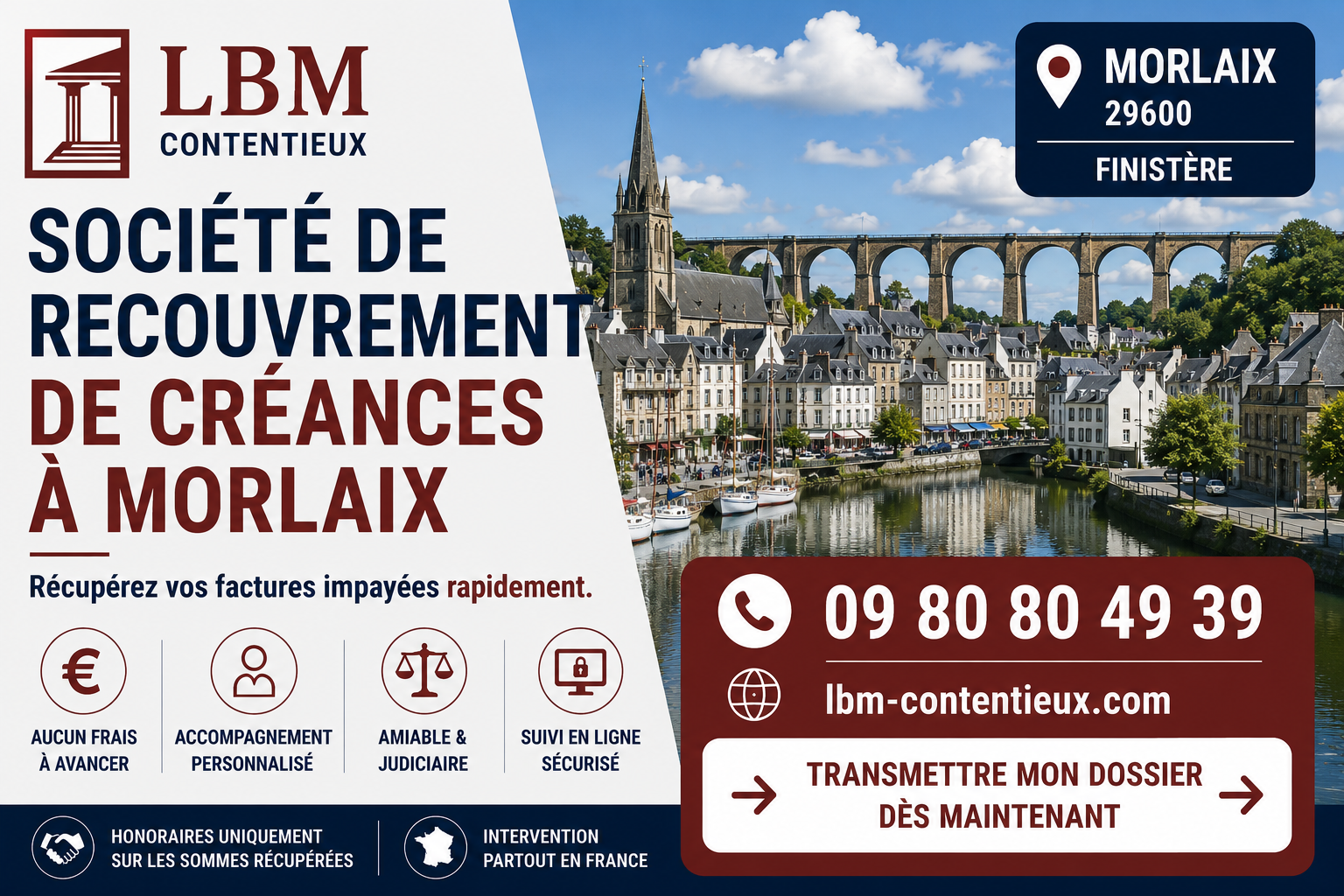 Société de recouvrement de créances à Morlaix – LBM Contentieux, spécialiste du recouvrement des factures impayées
