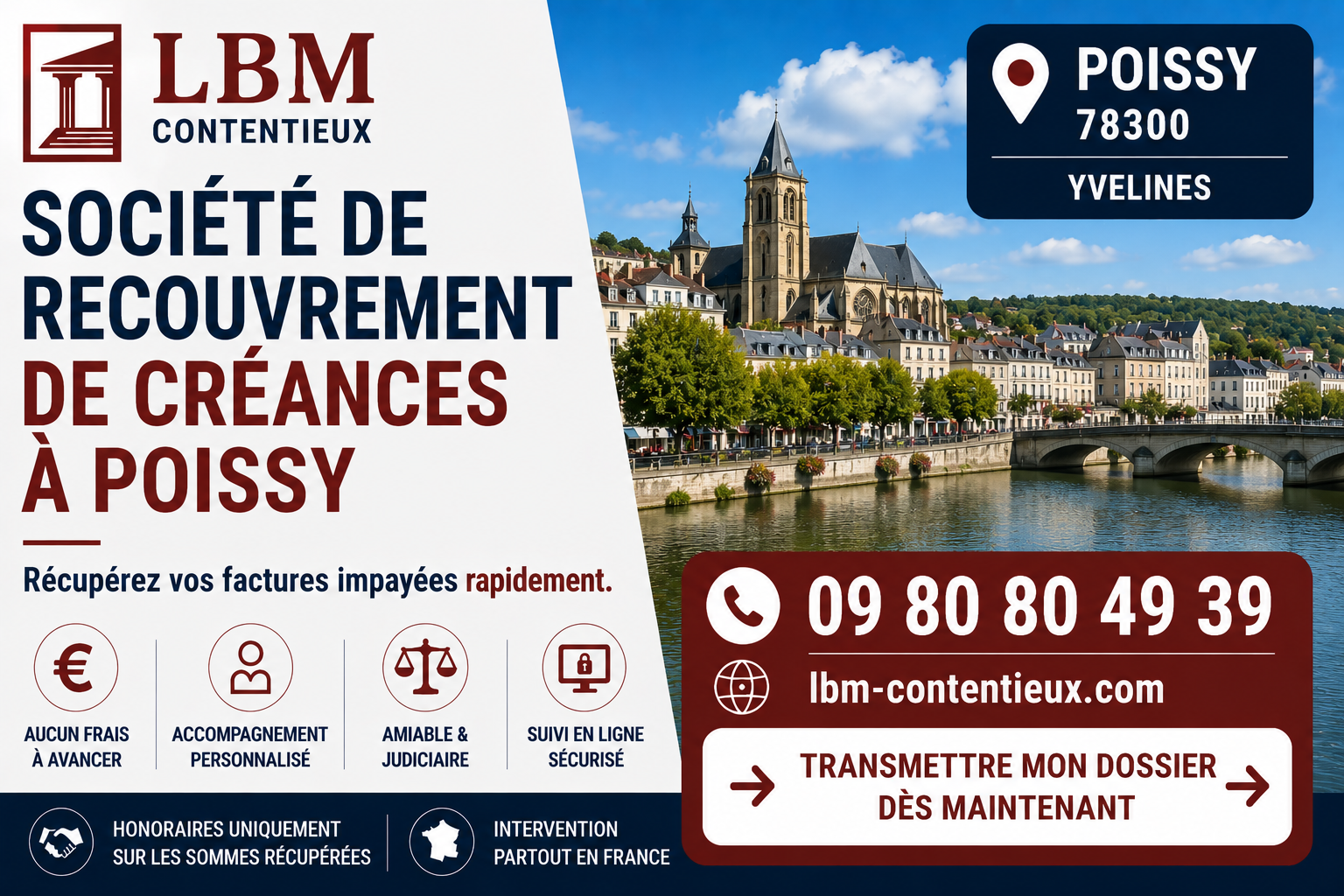 Société de recouvrement de créances à Poissy – LBM Contentieux, spécialiste du recouvrement des factures impayées