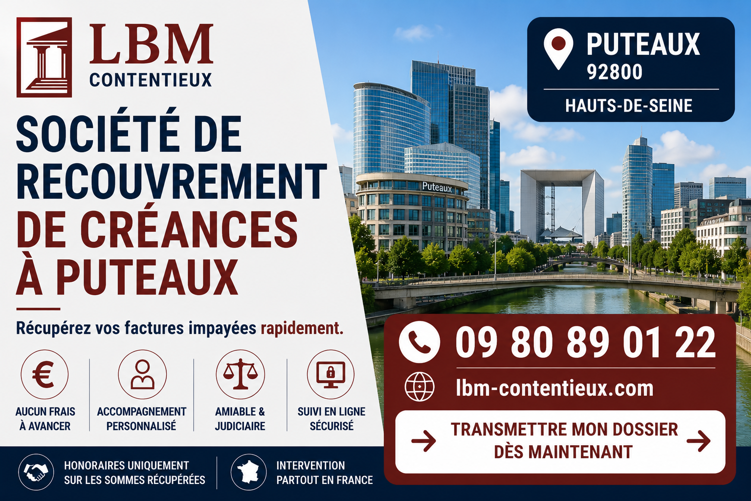 Société de recouvrement de créances à Puteaux – LBM Contentieux, spécialiste du recouvrement des factures impayées