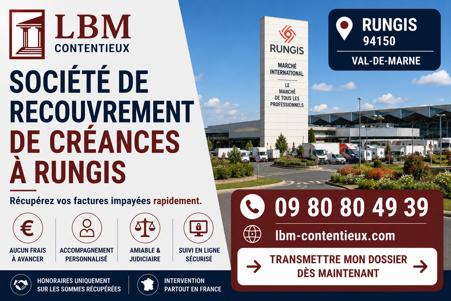 Société de recouvrement de créances à Rungis – LBM Contentieux, spécialiste du recouvrement des factures impayées
