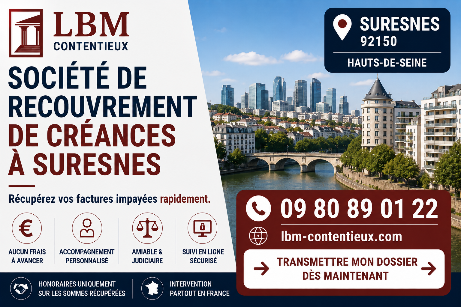 Société de recouvrement de créances à Suresnes – LBM Contentieux, spécialiste du recouvrement des factures impayées
