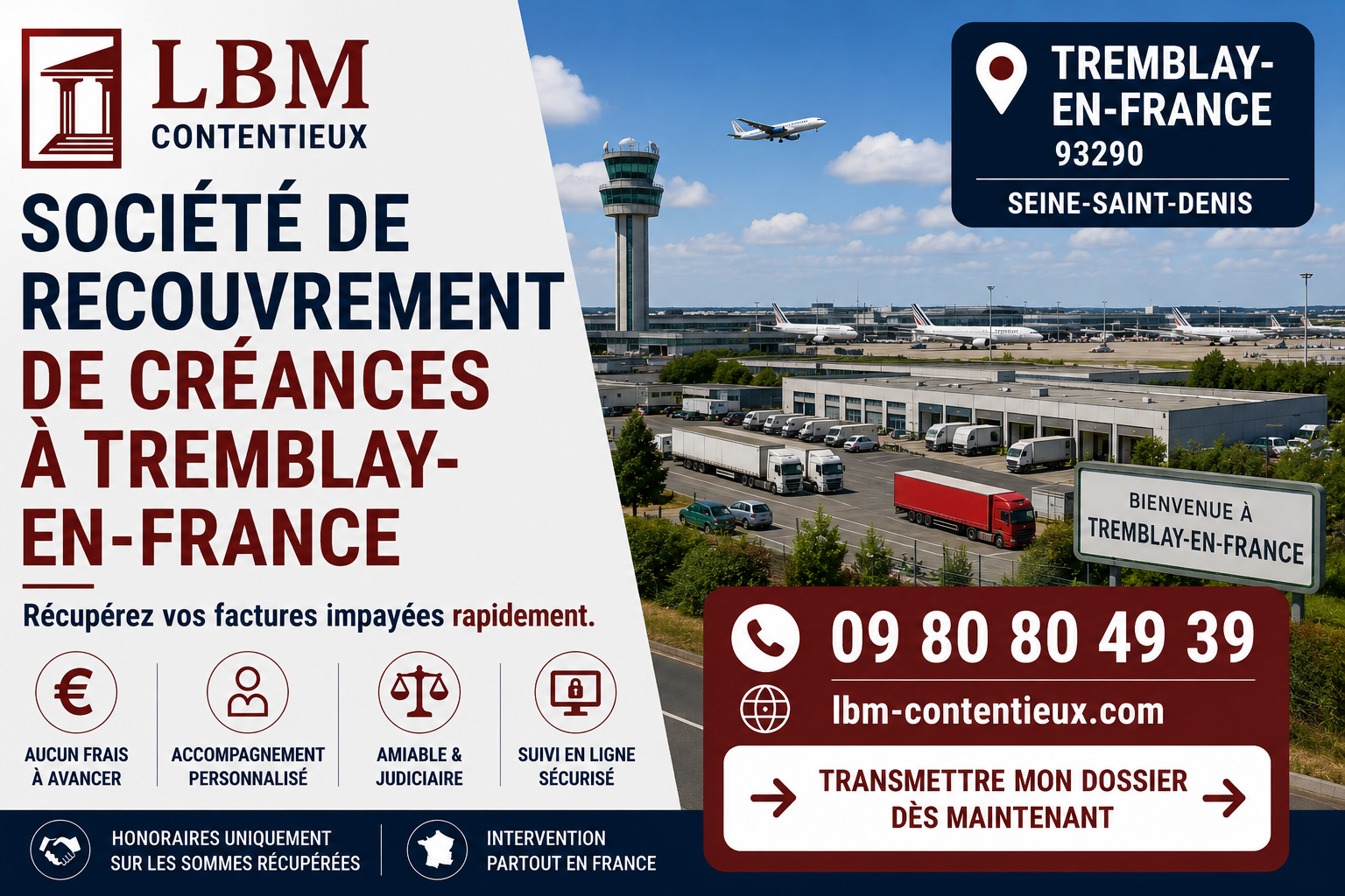 Société de recouvrement de créances à Tremblay-en-France – LBM Contentieux, spécialiste du recouvrement des factures impayées
