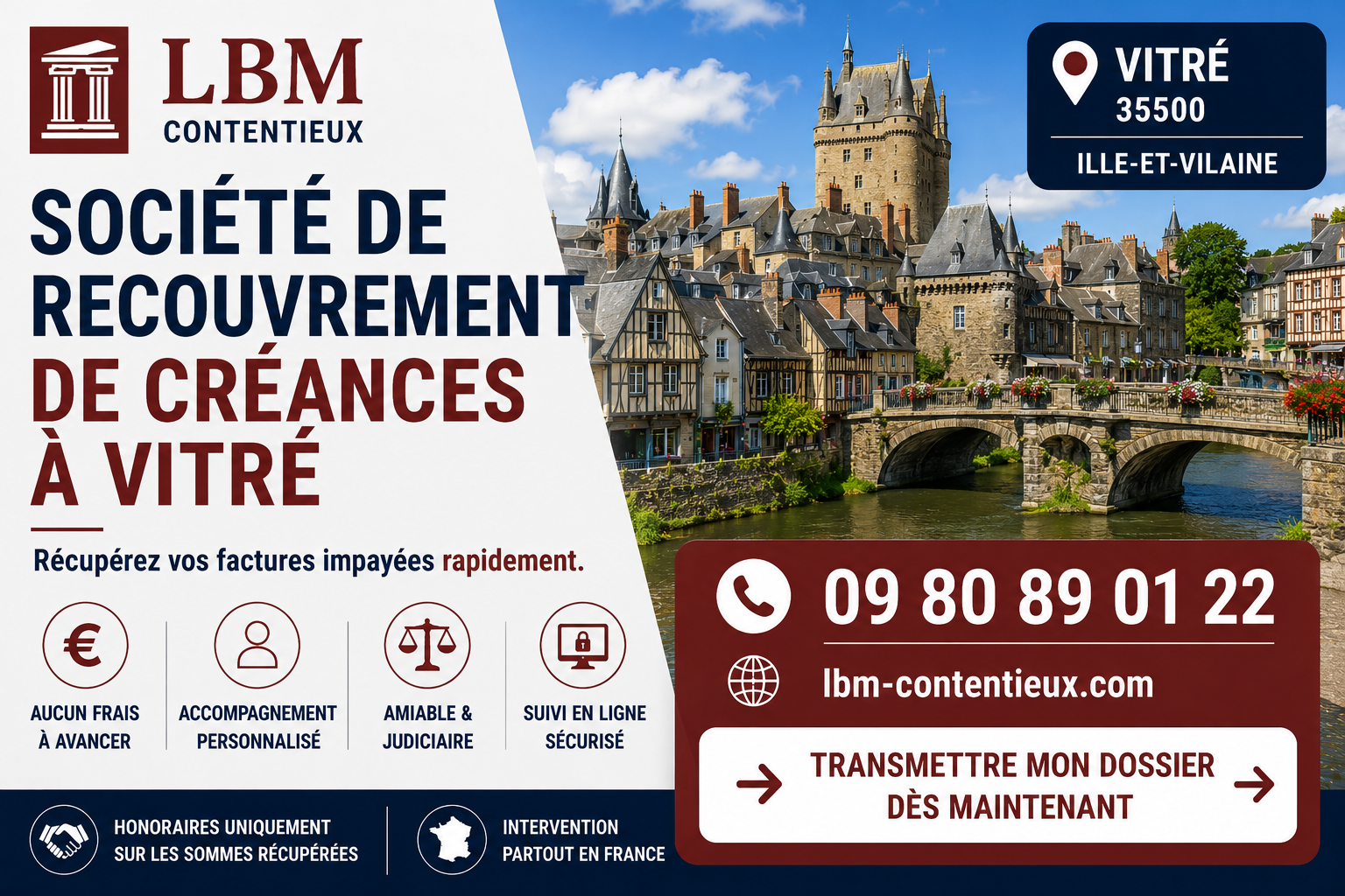 Société de recouvrement de créances à Vitré – LBM Contentieux, spécialiste du recouvrement amiable et judiciaire des factures impayées